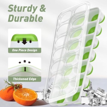 Chefaide Stackable Ice Cube Tray Set - 4 Trays
