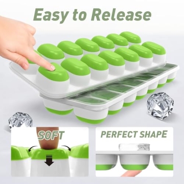 Chefaide Stackable Ice Cube Tray Set - 4 Trays