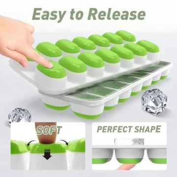 Chefaide Stackable Ice Cube Tray Set - 4 Trays