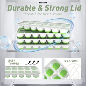 Chefaide Stackable Ice Cube Tray Set - 4 Trays