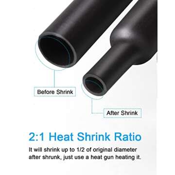 MILAPEAK 650 PCS Heat Shrink Tubing Kit, UL Approved Heat Shrink Tube Wire Wrap, 2:1 Ratio Electrica...