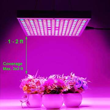 i-Venoya 75W LED Grow Light for Indoor Plants Growing Lamp 225 LEDs UV IR Red Blue Full Spectrum Plant Lights Bulb Panel for Hydroponics Greenhouse Seedling Veg and Flower