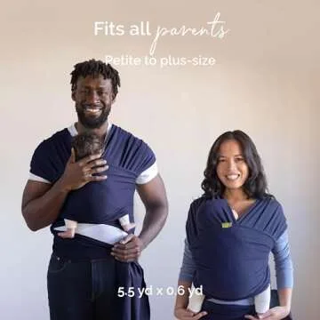 Boba Baby Wrap Carrier - Original Baby Carrier Wrap, Baby Sling for Newborns - Baby Wearing Essentials - Newborn Wrap Swaddle Holder, Newborn to Toddler Infant Baby Sling, 7-35 lbs (Navy Blue)