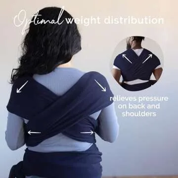 Boba Baby Wrap Carrier - Original Baby Carrier Wrap, Baby Sling for Newborns - Baby Wearing Essentials - Newborn Wrap Swaddle Holder, Newborn to Toddler Infant Baby Sling, 7-35 lbs (Navy Blue)