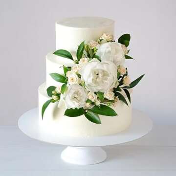 Meide Group USA 14" Real Touch Latex Peony Bunch Artificial Spring Flowers for Home Decor, Wedding Bouquets, and centerpieces (6 PCS) (Milky White)