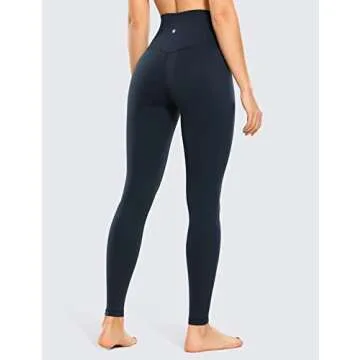 CRZ YOGA Air Feeling High Waisted Leggings for Women 28'' - Warm Thick Workout Buttery Soft Yoga Pants Lounge Twilight Blue Small