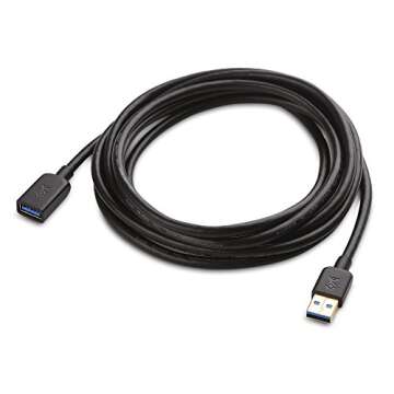 Cable Matters Long USB to USB Extension Cable 10 ft (USB 3.0 Extension Cable/USB Extender) in Black ...