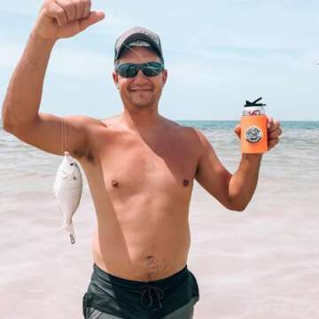 Chill-N-Reel Fishing Coolie (from Shark Tank) | Fathers Day Gift | Orange with Black Spill Guard