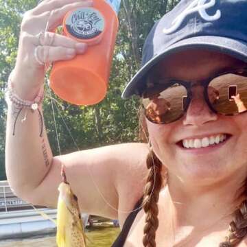 Chill-N-Reel Fishing Coolie (from Shark Tank) | Fathers Day Gift | Orange with Black Spill Guard