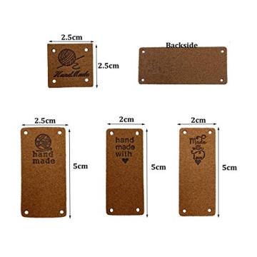 EvaGO 40 Pieces Folding Leather Labels for Crafts and Sewing