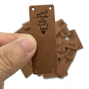 EvaGO 40 Pieces Folding Leather Labels for Crafts and Sewing