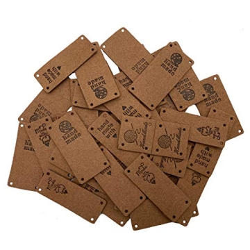 EvaGO 40 Pieces Folding Leather Labels for Crafts and Sewing