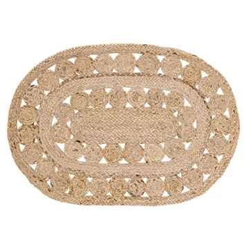 VHC Brands Celeste Braided Jute Welcome Mat For Home Decor