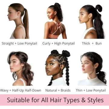 LuSeren 120 Pcs No Damage Hair Ties for Thick Hair, Large Soft Seamless Nylon Hair Elastics for Women, Ponytail Holders, Hair Accessories –Black