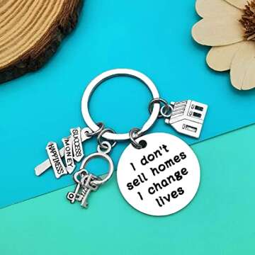 Heartfelt Dabihu Real Estate Agent Keychain Appreciation Gift - Thoughtful Real Estate Jewelry for R...