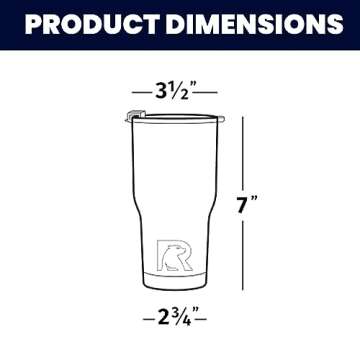 RTIC 20 oz Insulated Tumbler Stainless Steel Coffee Travel Mug with Lid, Spill Proof, Hot Beverage a...