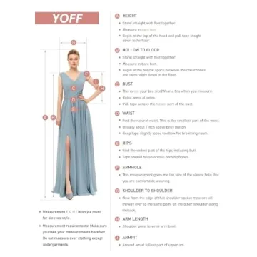 Elegant YOFF Long Satin Bridesmaid Dress with Slit