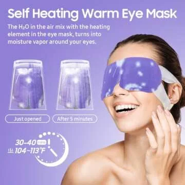 BeHoomi Steam Eye Mask, 10 Packs Heated Eye Mask, Self Heating Disposable SPA Warm Compress for Eyes Sleep Mask, Travel Essentials & Relaxation Gifts, Stocking Stuffers (Lavender Scent)