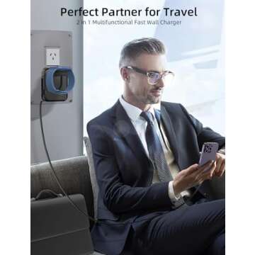 2in1 Apple Watch Charger, 36W Retractable Charger for iPhone Apple Watch,Travel Charging Block Wall ...