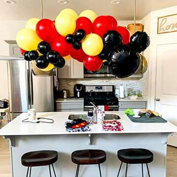 116 Pack Red Black Yellow Balloon Garland Arch Kit for Cartoon Mouse, Race Car, Flash Theme Birthday Party Decorations, Baby Shower, 1st Birthday Party Supplies Backdrop for Boys