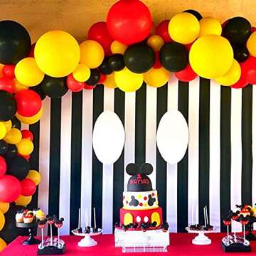 116 Pack Red Black Yellow Balloon Garland Arch Kit for Cartoon Mouse, Race Car, Flash Theme Birthday Party Decorations, Baby Shower, 1st Birthday Party Supplies Backdrop for Boys