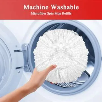 kayuart 4 Pack Mop Heads Replacement for O-Ceda Easy Wrin Spin Mop. Microfiber Spin Mop Refills, Easy Cleaning Mop Head Replacement Includes 1 Rotating Mop Base