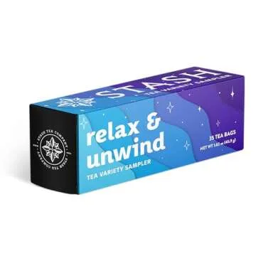 Stash Tea Relax and Unwind Tea Sampler - Assorted Specialty Tea Gift Set, Calming Herbal Teas to Sup...