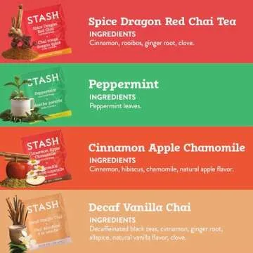 Stash Tea Relax and Unwind Tea Sampler - Assorted Specialty Tea Gift Set, Calming Herbal Teas to Support Relaxation, 7 Flavors, 35 Tea Bags