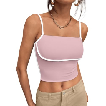 Trendy Queen Women's Adjustable Strap Camisole - Summer 2025 Pink M