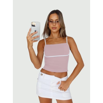 Trendy Queen Adjustable Strap Camisole Summer 2025 Pink
