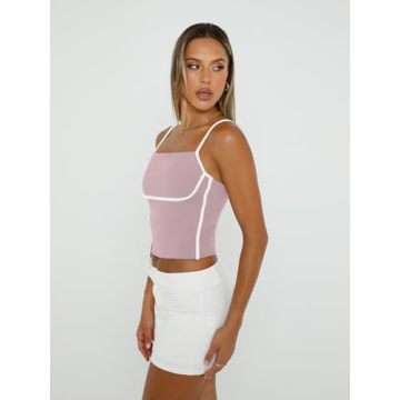 Trendy Queen Adjustable Strap Camisole Summer 2025 Pink