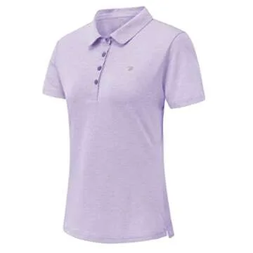 YSENTO Women Golf Shirts Clothes Dry Fit Short Sleeve Moisture Wicking Collared Polo Shirts Tops Apparel(Light Purple, US M)
