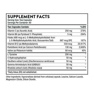 THORNE Emotion Balance Support - Botanical Capsules for Stress and Positivity - 120 Count