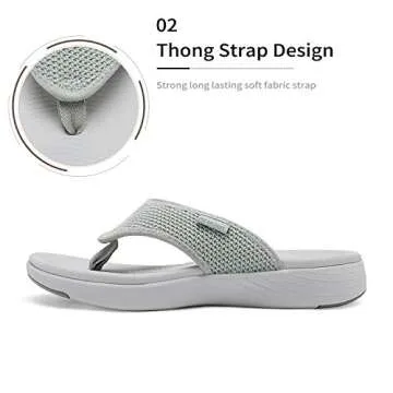 DREAM PAIRS Women's Comfortable Arch Support Flip Flops