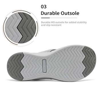 DREAM PAIRS Women's Arch Support Soft Cushion Flip Flops Thong Sandals,Size 8.5,Grey,Breeze-2