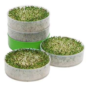 Deluxe Kitchen Crop Seed Sprouter with 4 Growing Trays and 1 Seed Packets, (Alfalfa Seeds) Easily Grow Sprouts Indoors for a Healthy Lifestyle