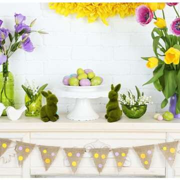 Gift Boutique Green Fuzzy Easter Bunnies Set of 2