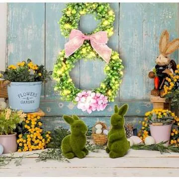Gift Boutique Green Fuzzy Easter Bunnies Set of 2