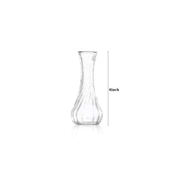 Set of 24 Glass Vase, Bud Vases in Bulk with Lace for Floral Arrangements, Events, Home Decor Weddings, Table Centerpiece (Clear, 24)