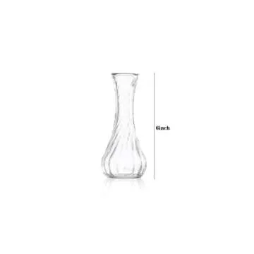 Set of 24 Glass Vase, Bud Vases in Bulk with Lace for Floral Arrangements, Events, Home Decor Weddings, Table Centerpiece (Clear, 24)
