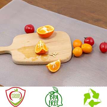Shelf Liners for Kitchen Cabinets 18 Inch Wide X 20 Ft Non Adhesive Cabinet Drawer Liners Non Slip C...