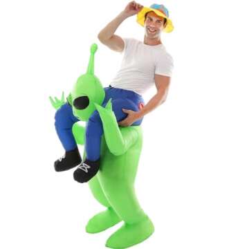 Double Couple Inflatable Alien Dinosaur Costume Halloween Blow up Costumes for Adult Kids