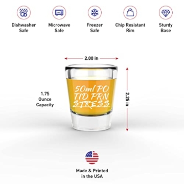 LitGifts Funny Nurse Prescription Shot Glass, 1.75 oz