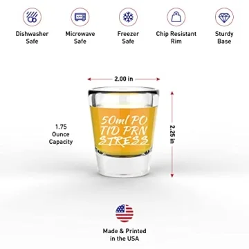 LitGifts Funny Nurse Prescription Shot Glass, 1.75 oz