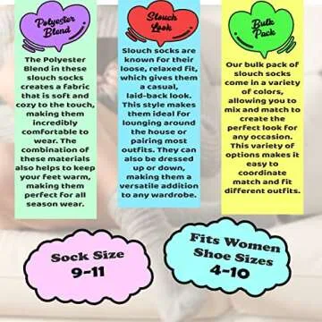 Winterlace 6 Pairs Slouch Socks for Women, Soft Extra Long Scrunch Knee High Sock, Bulk Pack (Assorted #5)