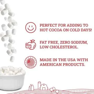 Hoosier Hill Farm Mini Dehydrated Marshmallows - 1LB Perfect for Hot Cocoa and Baking