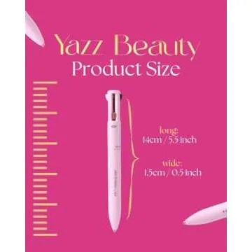 YazzBeauty 4-in-1 Touch-Up Makeup Pen (Berry) - Medium Brown Eyebrow Pencil, a Berry Lip Liner, a Black Eyeliner, and a White Shimmer Highlighter – Ideal for Travel