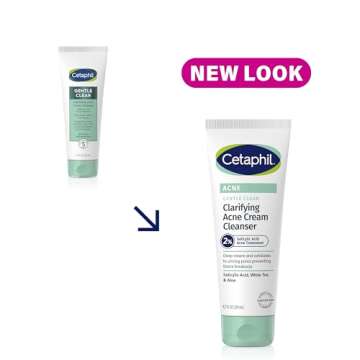 Cetaphil Acne Face Wash, Gentle Clear Clarifying Acne Cream Cleanser with 2% Salicylic Acid, Deep Cl...
