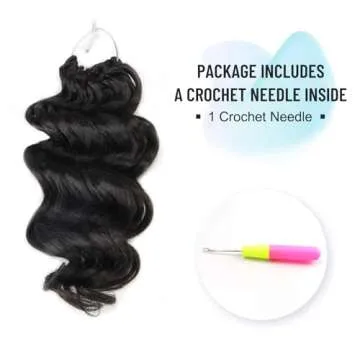 ToyoTree Ocean Wave Crochet Hair - 9 Inch 8 Packs Natural Black Short Curly Deep Wave Crochet Hair, Synthetic Ocean Wave Braiding Hair Extensions (9 Inch,1B-8P)