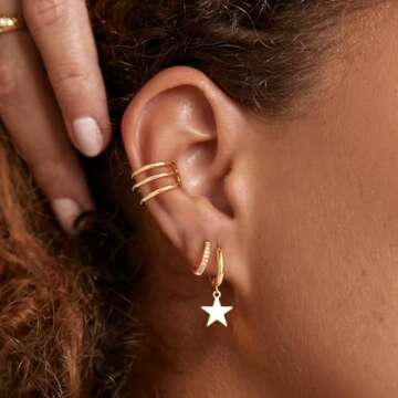 Gold Huggie Hoop Star Earrings for Every Occasion